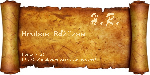 Hrubos Rózsa névjegykártya